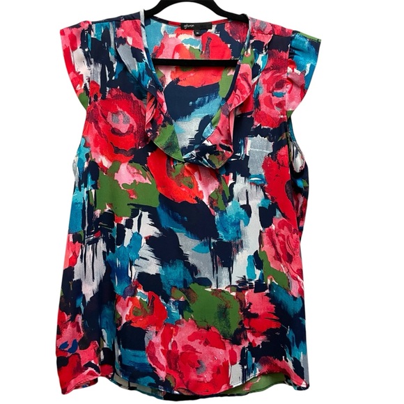 Gibson Tops - Gibson Floral Sleeveless Top - Multicolor